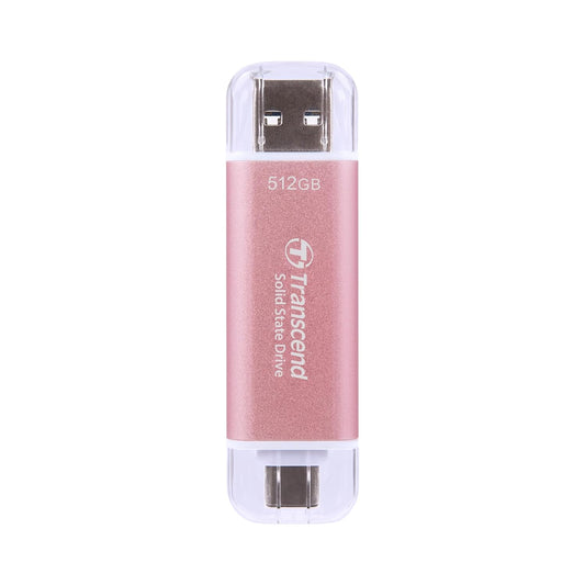 Transcend 512GB External SSD, Up to 1,050MB/s, Dual USB Flash Drive for iPhone&iPad&Mac, Windows&Android, Tablet&PC, Smart TV, USB 3.2 Gen 2 Thumb Drive Photo Stick, 2-in-1 Type C &Type A Memory Stick