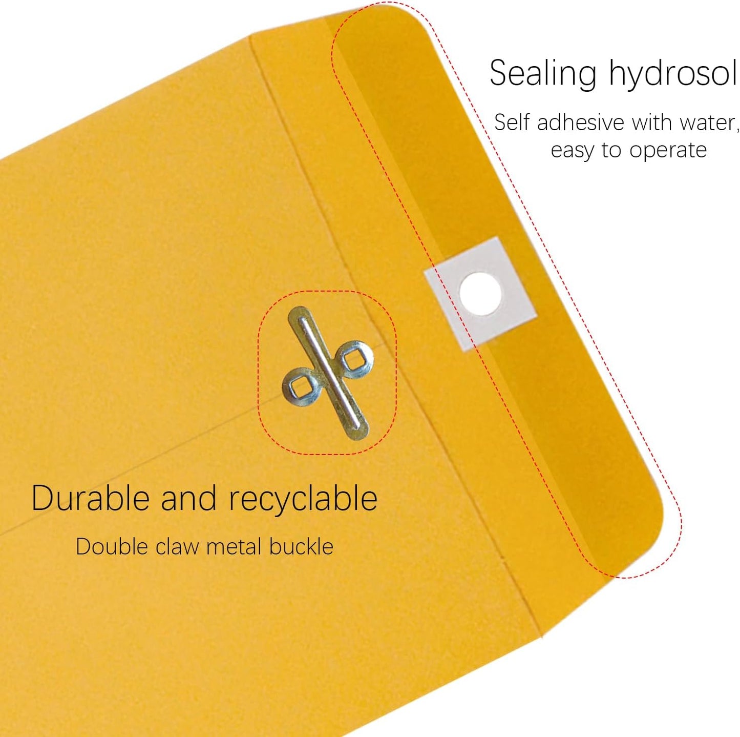 9” x 12” Clasp Envelopes with Gummed Seal Brown Pack of 30