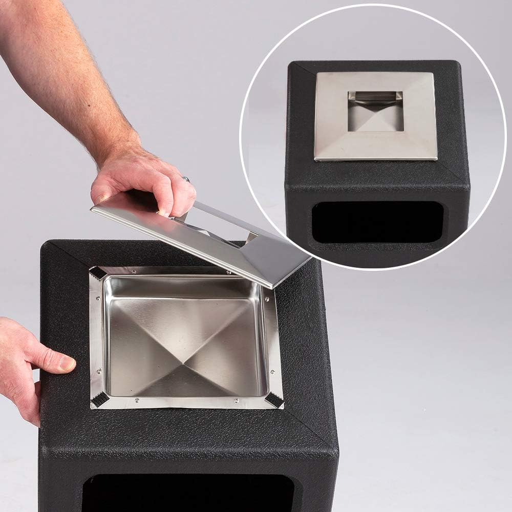 Safco Canmeleon Trash Can, Indoor and Outdoor Use, Durable & Weather-Resistant Commercial Garbage Can with Ashtray, Black