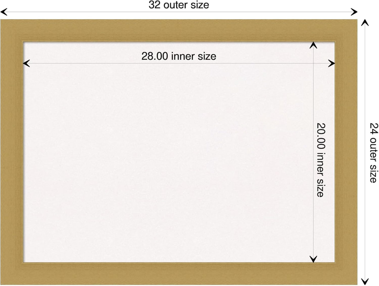 Amanti Art White Cork Board for Wall, 24x32 Vision Board with Gold Frame, Medium Corkboard Office Decor for Home Organization, Casual Corkboard Pinboard to display items for home organization