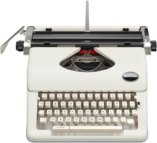 Maplefield Classic Portable Manual Typewriter - Cream, 8 x 11 in Paper - Word Processor Function & Typewriter Ribbon Included - Home Office & Office Decor