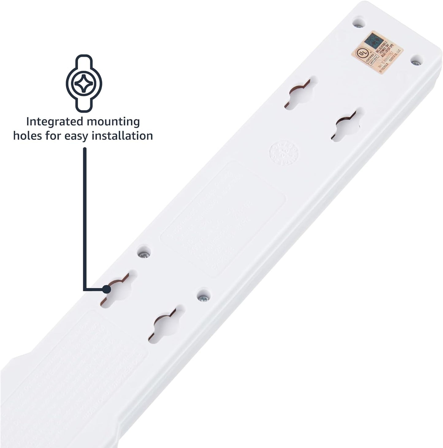 Amazon Basics Surge Protector Power Strip, 6-Outlet, 790 Joules, LED Indicator, 6ft Extension Cord, White