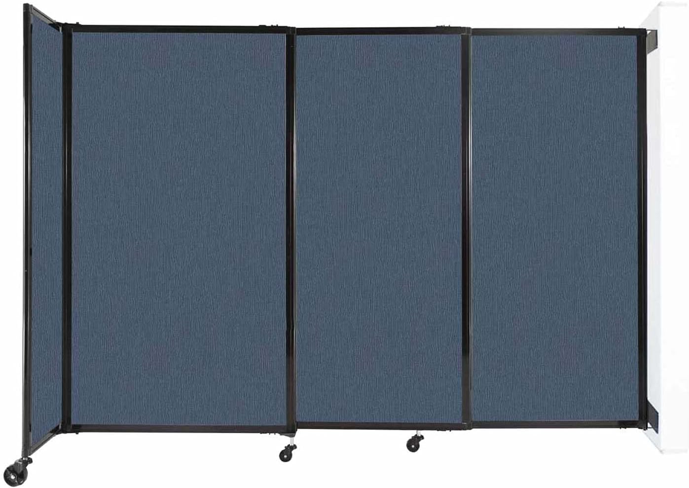 Wall-Mounted Sliding StraightWall Room Divider | Adjustable Widths | Locking Wheels | Room Separator | Up to 7'2" Wide x 5' Tall Ocean Fabric Panels