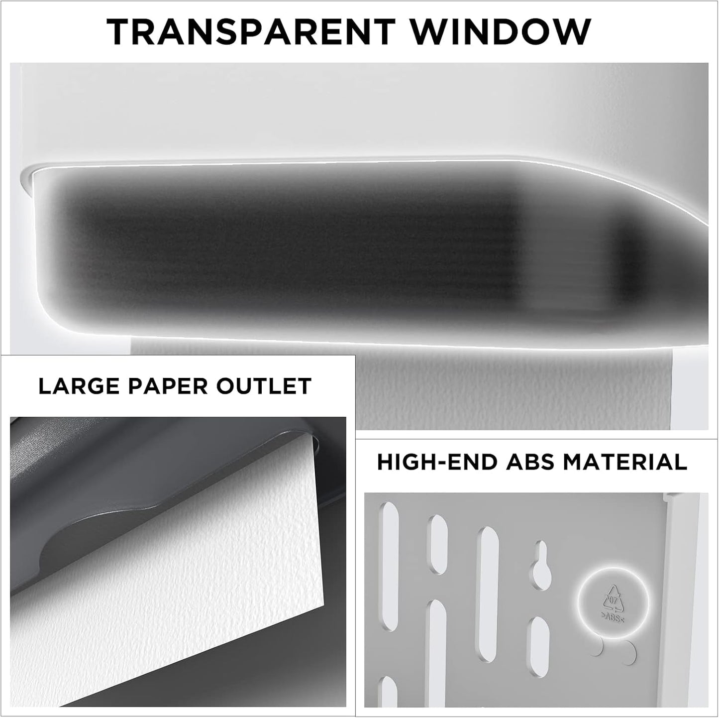 Paper Towel Dispenser Wall Mount, Adhesive No Drilling Multifold Trifold Cfold Commercial Hand Towel Dispenser,White-PN6012