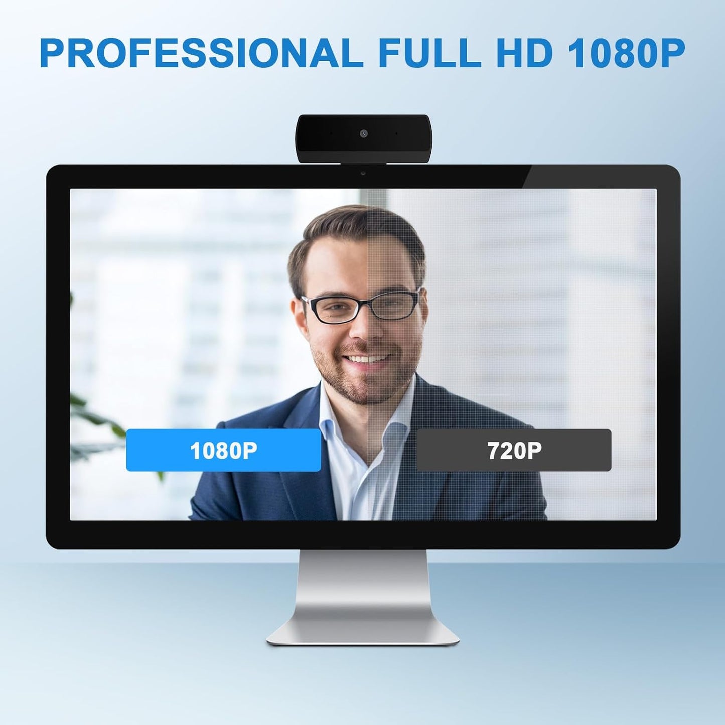 Webcam, K1 Full HD Webcams,1080P Video and Wide Angle Camera,Plug and Play USB Webcam for Online Calling/Conferencing, Zoom/Skype/Facetime/YouTube, Laptop/PC