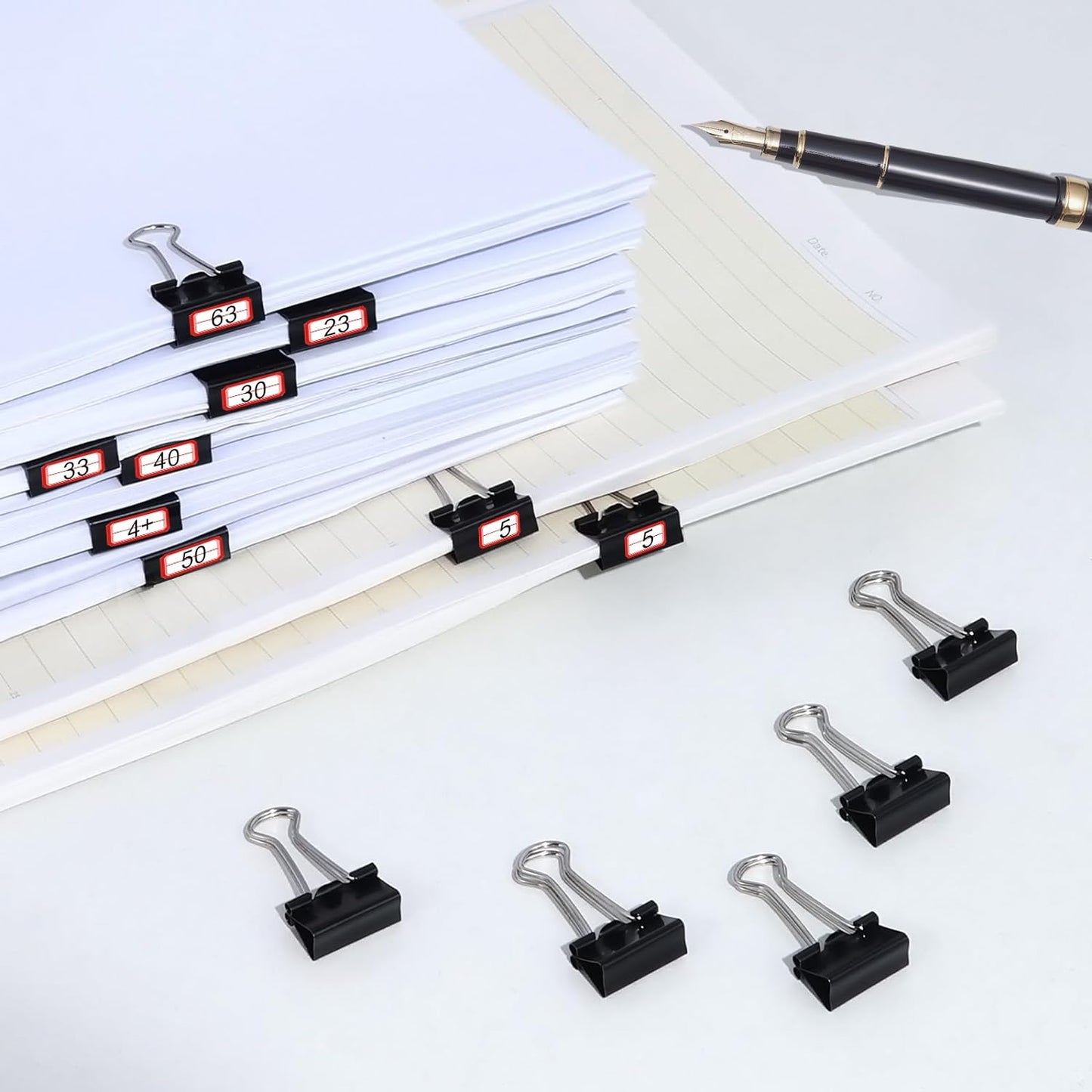 Ufmarine 60 Pcs Small Binder Clips 3/4 Inch Length, Black Small Paper Clips for Office, Standard Size