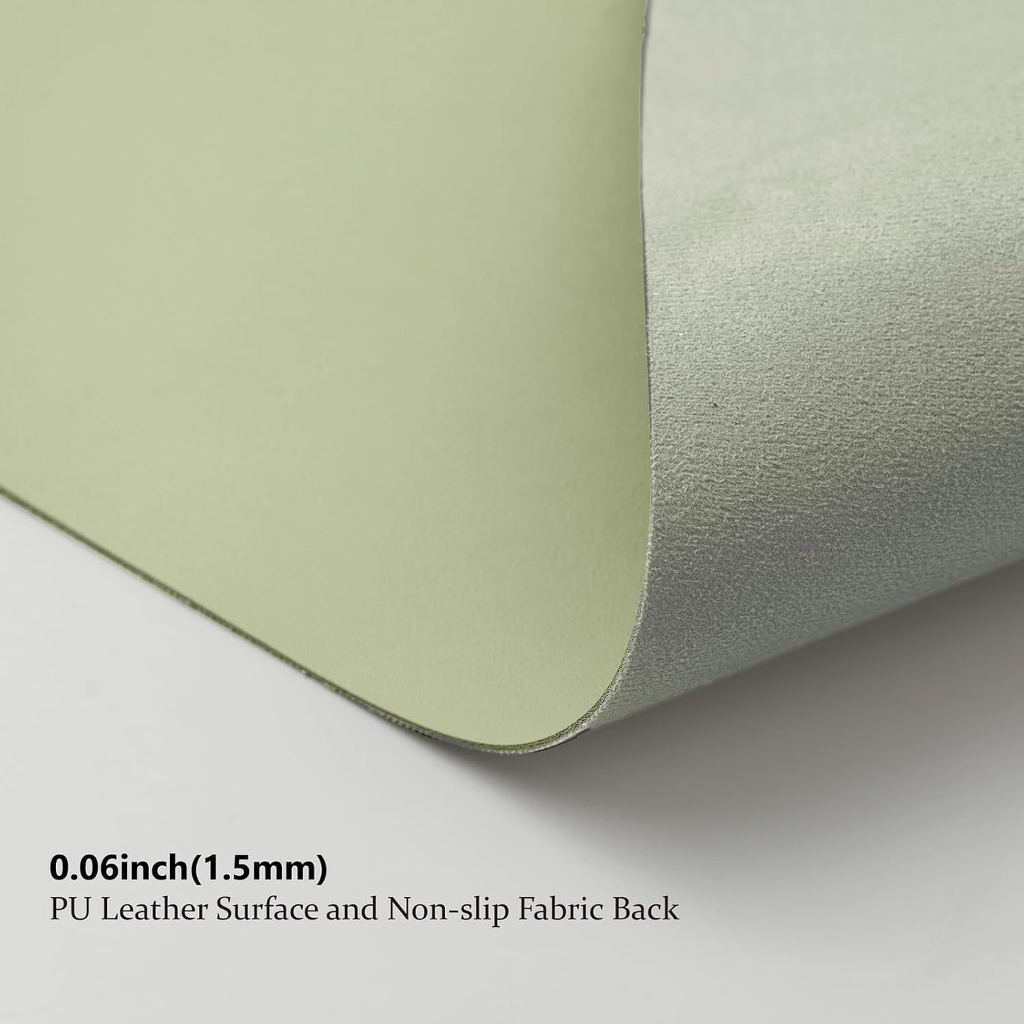 Leather Desk Mat - Small Non-Slip PU Desk Pad for Office and Home - Desk Organization and Accessories - Ideal for Large Mouse Pad and Small Desk Mats on Top of Desks (Light Green,23.6"x 13.8")