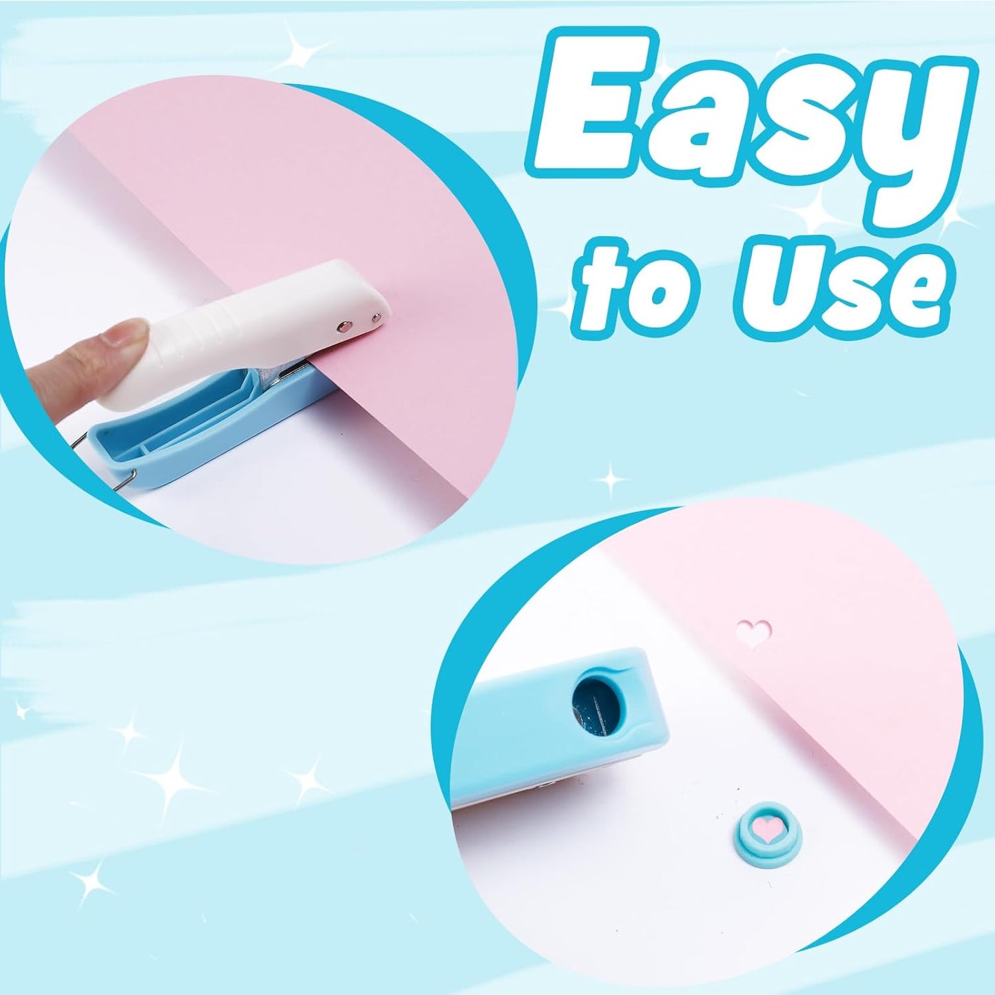 UCEC Single Hole Punch 1/4” Circle Paper Hole Puncher, One Hole Handheld Puncher, A Crafts Easy Punching Small Hole Puncher for Craft Paper Tags Clothing Ticket DIY Scrapbook Tool