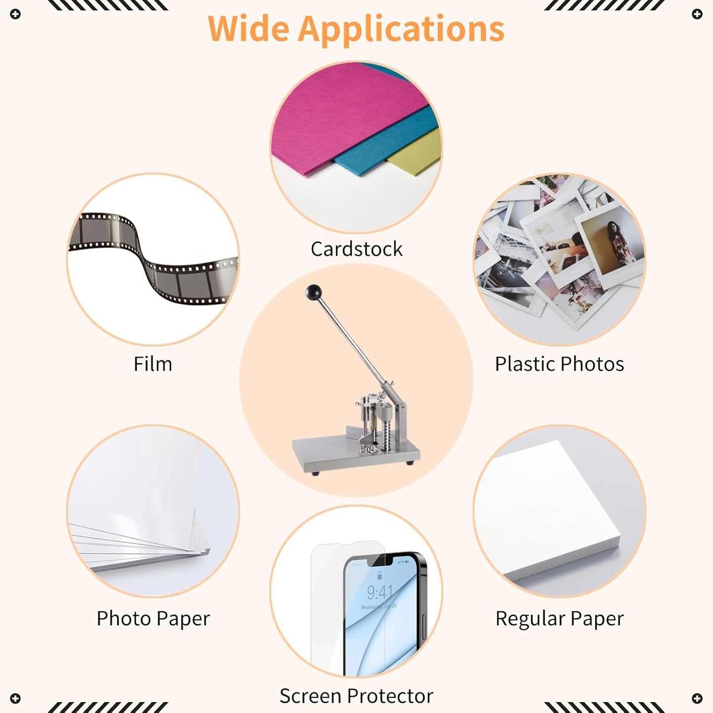 Corner Rounder, Paper Punch Cutter, Hand-Operated Corner Rounding Machine with R6mm and R10mm Dies, Industrial Heavy Duty Paper Cutting Tool for Laminate