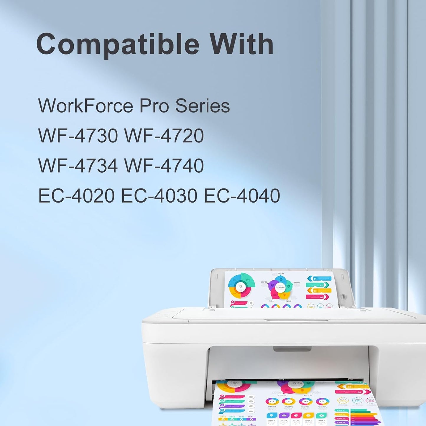 TEINO 802XL Ink Cartridges Combo Pack for Epson Printer Remanufactured Replacement for Epson 802 802XL Ink Cartridges for Epson Workforce Pro WF-4730 WF-4720 WF-4734 WF-4740 EC-4020 EC-4030 (4-Pack)