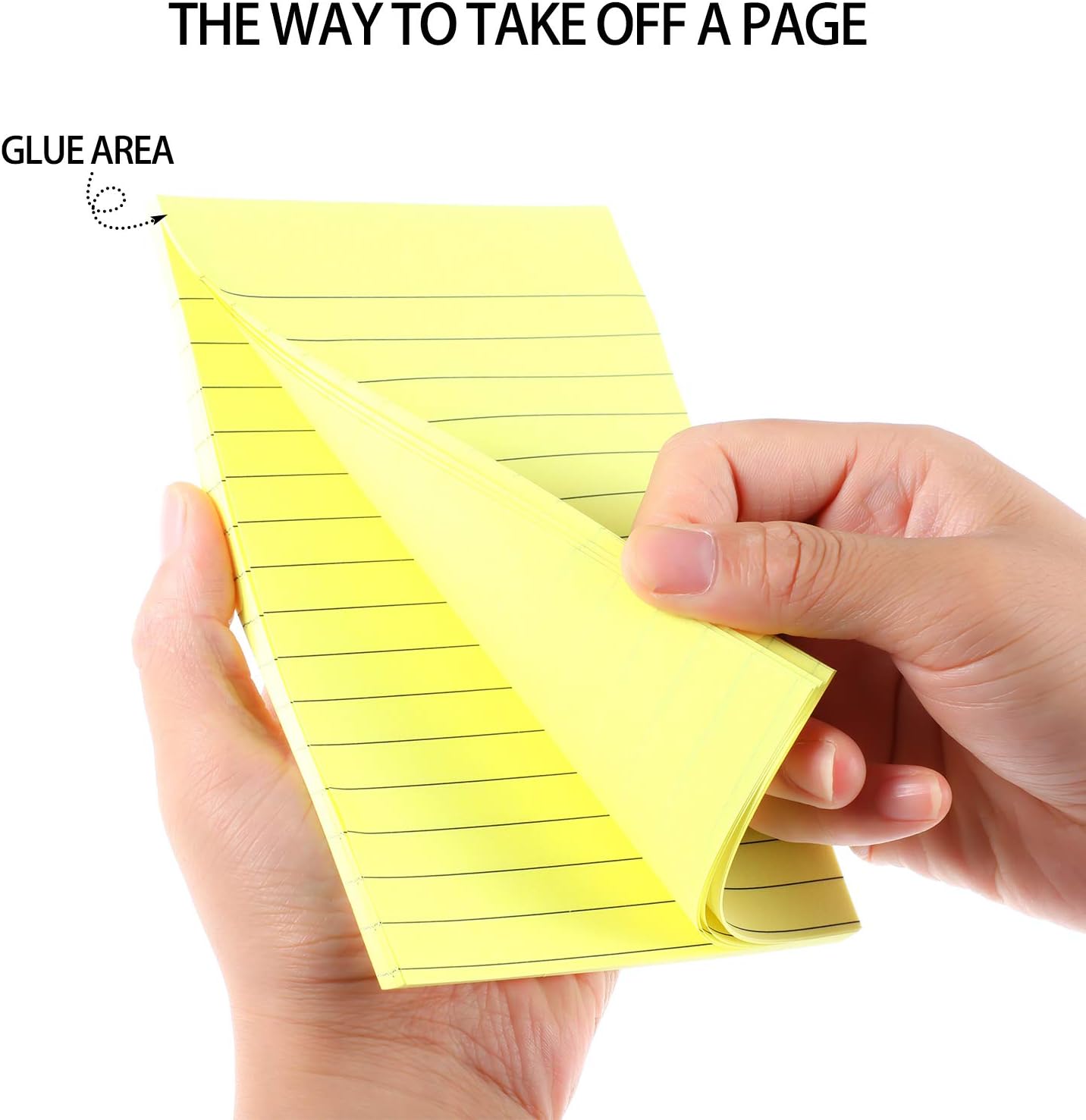 Outus 36 Pack Lined Sticky Notes 4 x 6 Inch Colorful Note Pads Back to School Lines Bright Ruled Self Sticky Pads Memos for Teacher School Classroom Office Supplies, 6 Colors (Fresh Color)