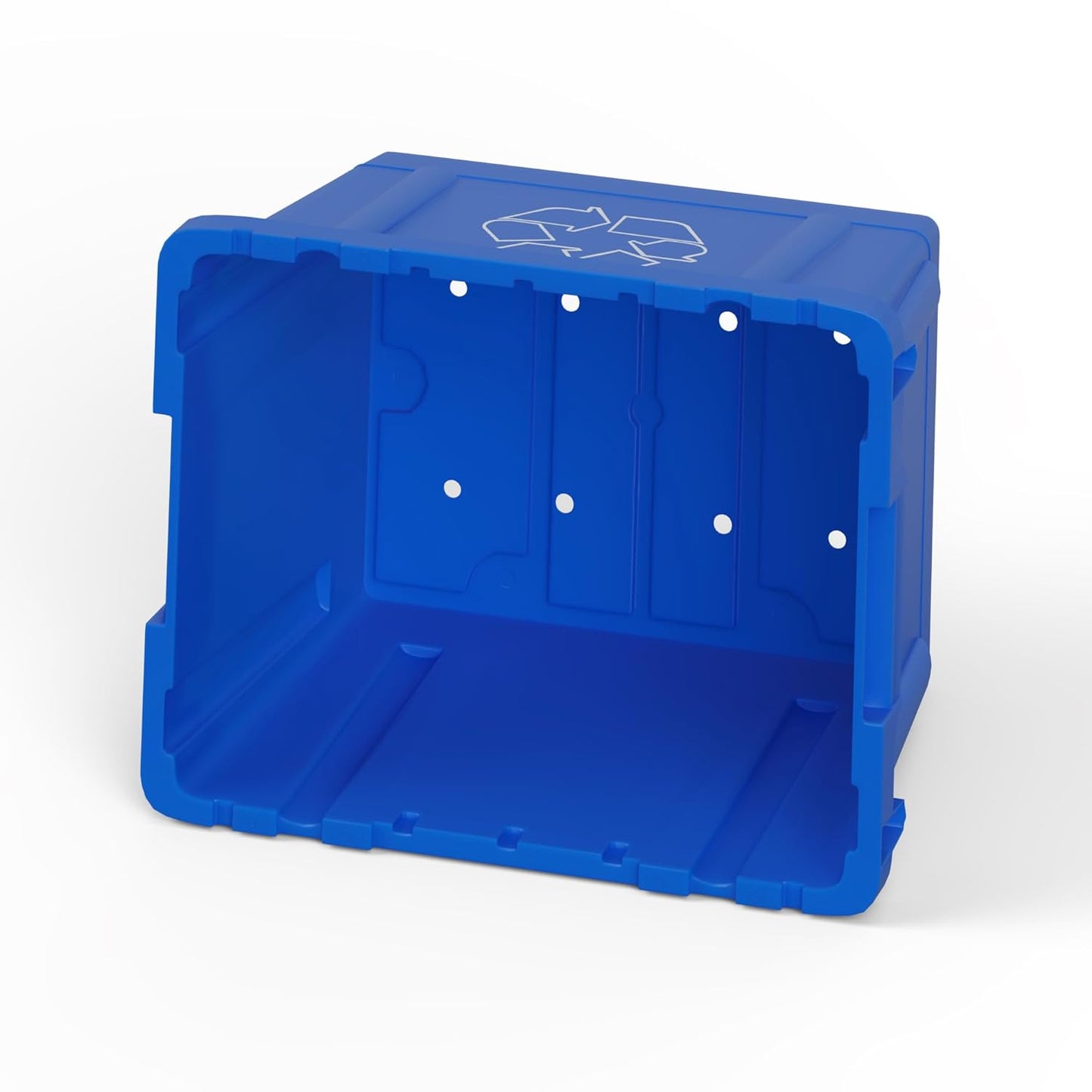 14 Gallon Rectangular Blue Recycling Bin | 2 Pack | Inside Outside Curbside | Stackable Box for Paper Plastic