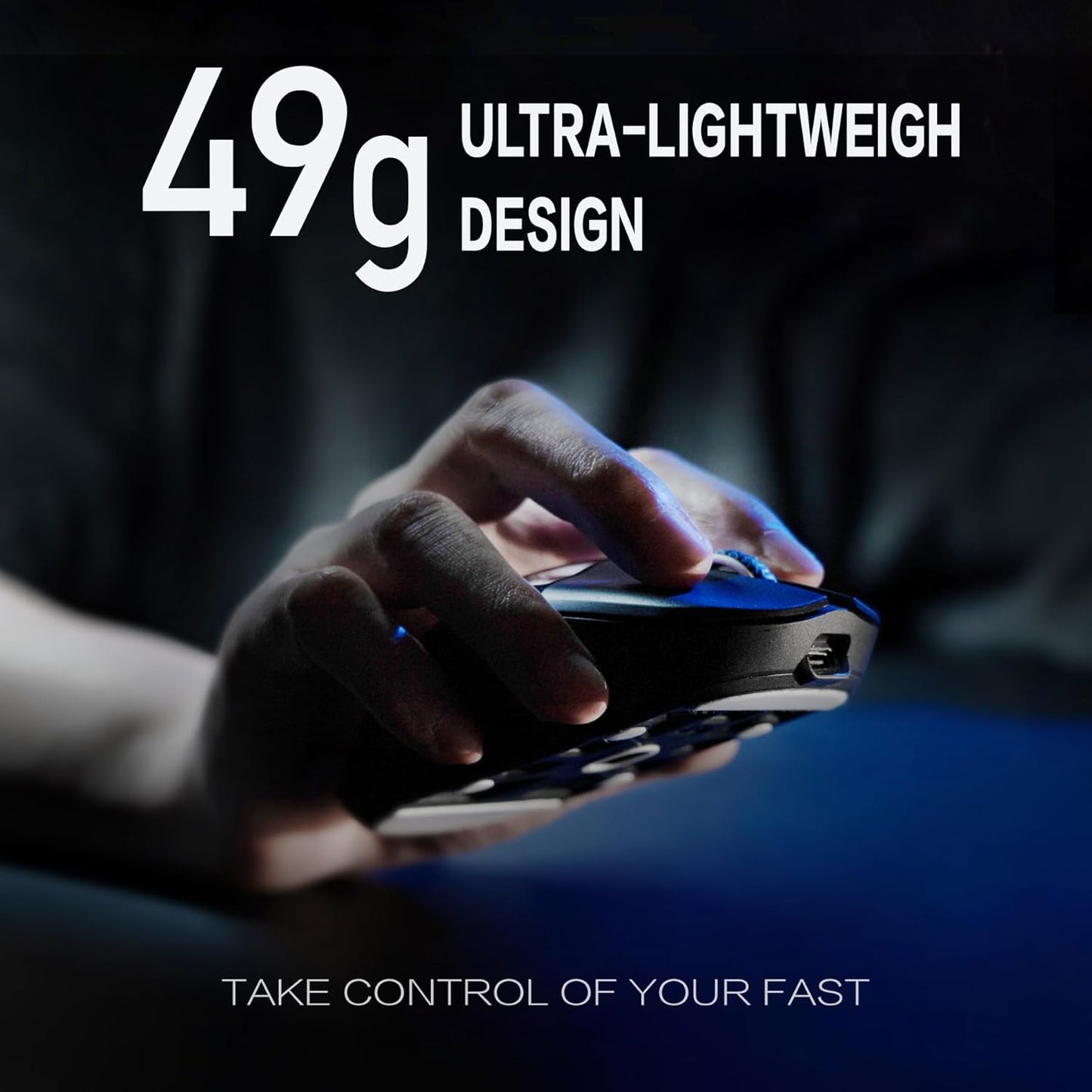 Chilkey Glacier LW 8K M Wireless Gaming Mouse with Screen - 49g Super Lightweight - Dual 8K Polling - Maximum 30000 DPI - Optical Switch - Tri-Mode 2.4G/USB-C/Bluetooth 5.2 - Black