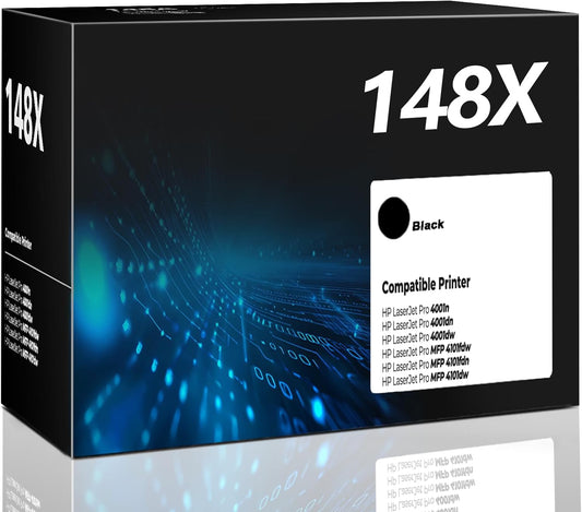 148X Toner Cartridge Laser Jet Pro 4001n 4101fdw 4001dn 1 Pack Compatible for HP 148X 148A W1480X W1480A Toner Cartridges Black for HP148X for HP Laser Jet Pro 4001n 4001dn 4001dw MFP 4101fdw 4101fdn