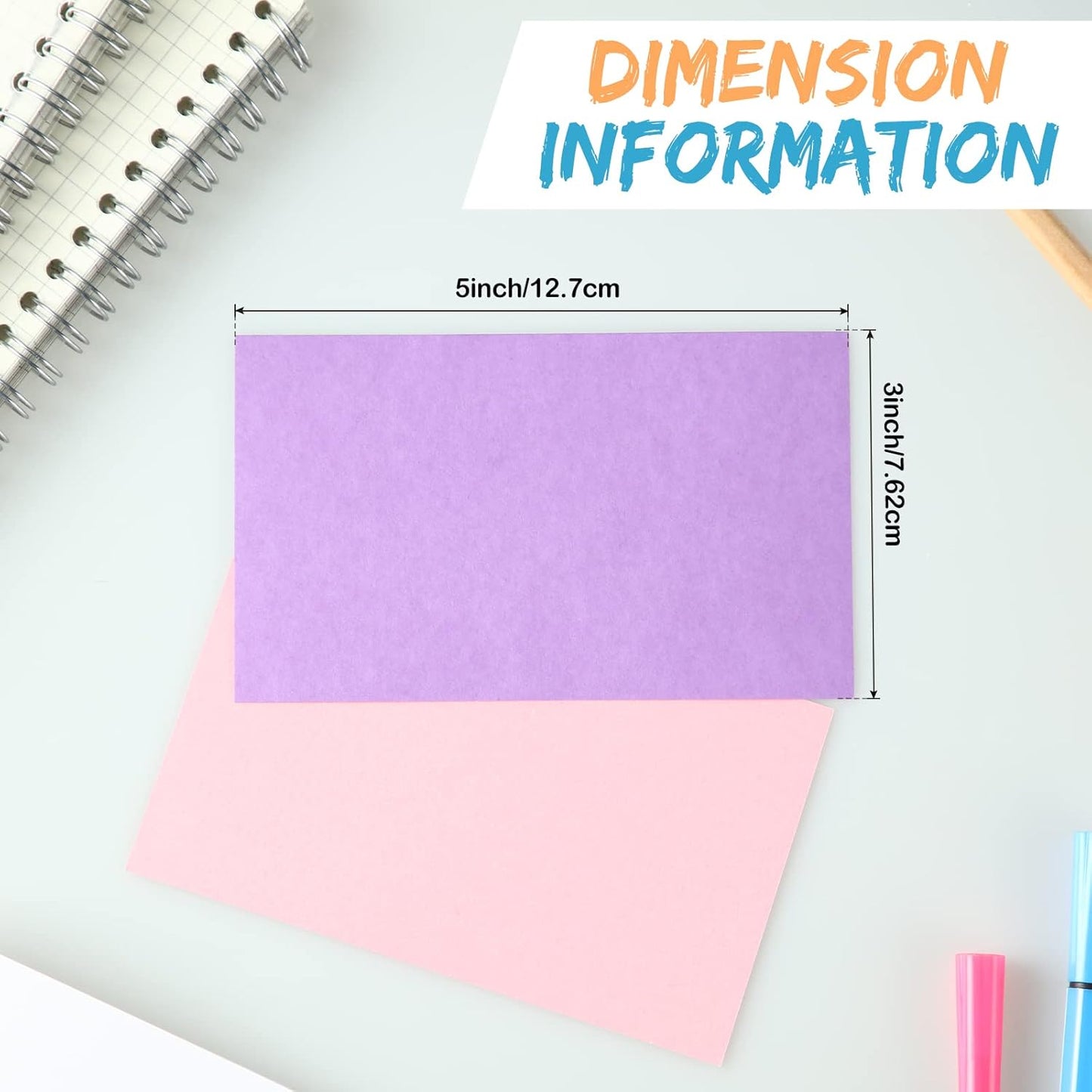 Fainne 300 Pcs 3 x 5 Inches Blank Index Cards 180 Gsm Thick Card Stock Assorted Color Neon Blank Flash Cards Colorful Study Notecards for Organizing(Fresh Colors)