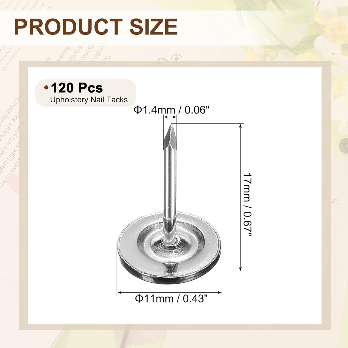 uxcell 120Pcs Push Pins, 11mmx17mm Round Flat Head Decorative Thumb Tacks Upholstery Tacks for Cork Board Office Wall Hangings, Black