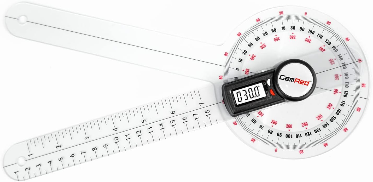 GemRed 12" Digital Goniometer for Joint Range of Motion ROM Measurement(GR311 New Version)