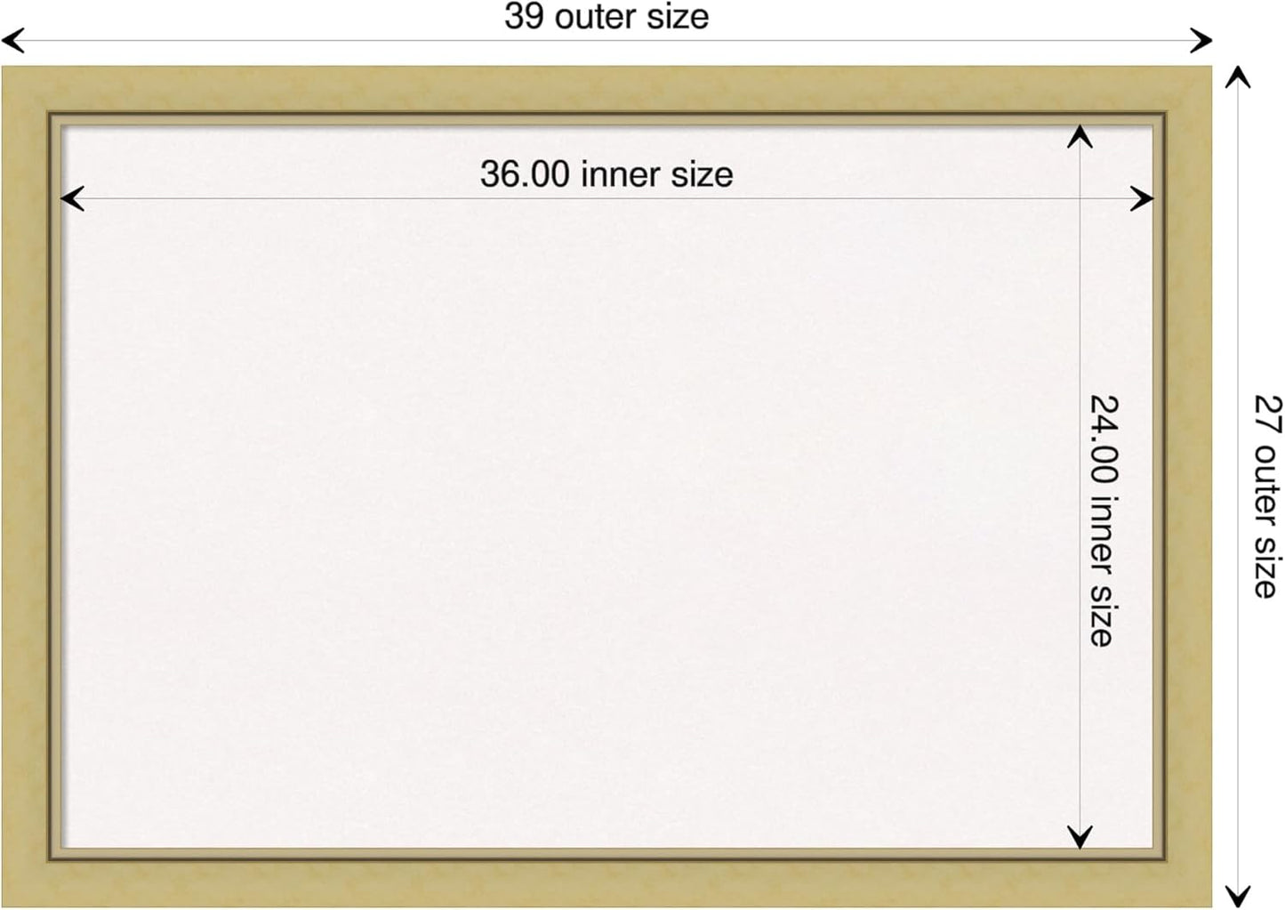 Amanti Art White Cork Board for Wall, 27x39 Vision Board with Gold Frame, Large Corkboard Office Decor for Home Organization, Casual Corkboard Pinboard to display items for home organization