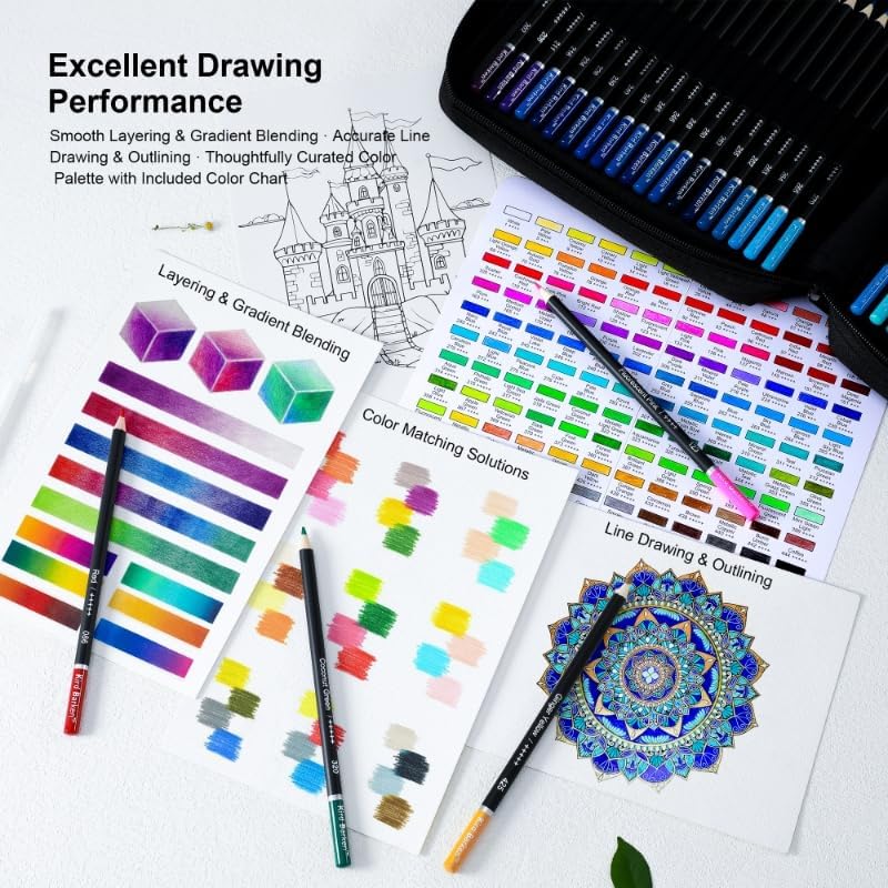 147 PCS Colored Pencils for Adult Coloring Books – 120 Colored Pencils, 3-Color Sketchbook, Coloring Book, Tools, Soft Core Oil Based,Blending Shading,Art Supplies for Beginners & Adults