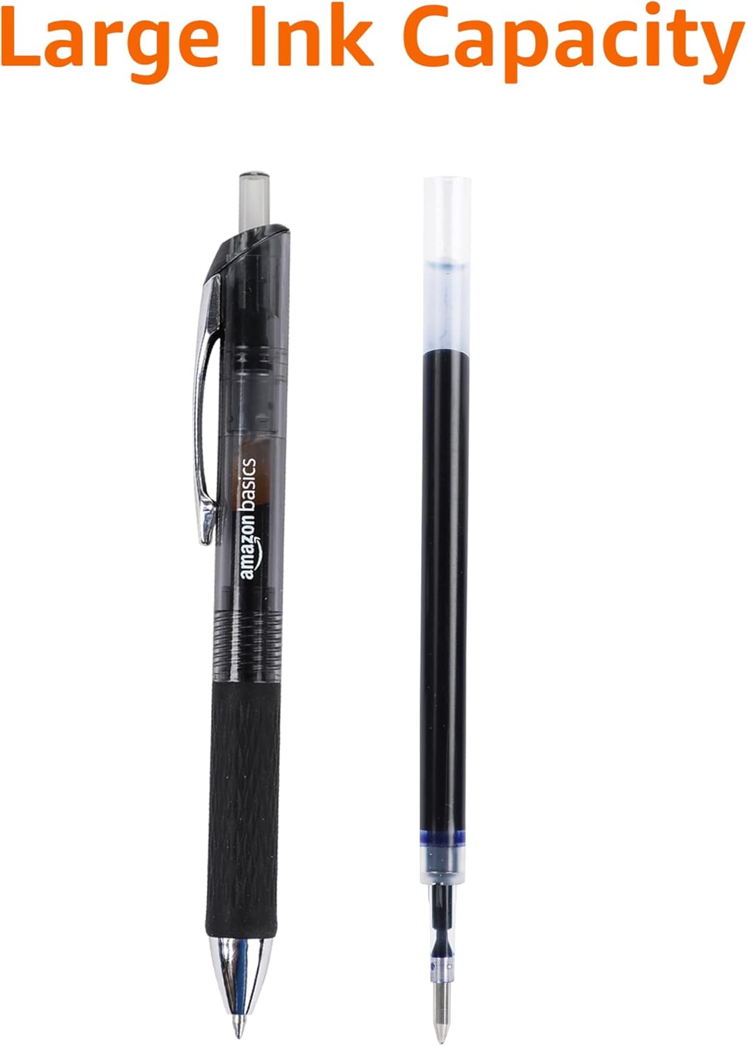 Amazon Basics Gel Pens Fine Point Smooth Writing Pens, Retractable, Black, 0.7mm, 12 Pack