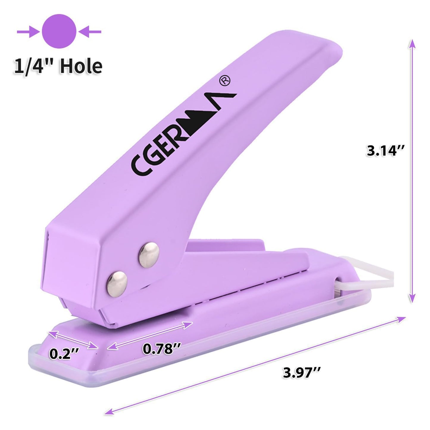 Single Hole Puncher, 3 Pack ， 1/4" Hole, 50% Labor Savings, Heavy Duty Metal Punch, 15 Sheet Capacity, for ID Cards, Chipboard, Art Project, Crafts Easy Punching,