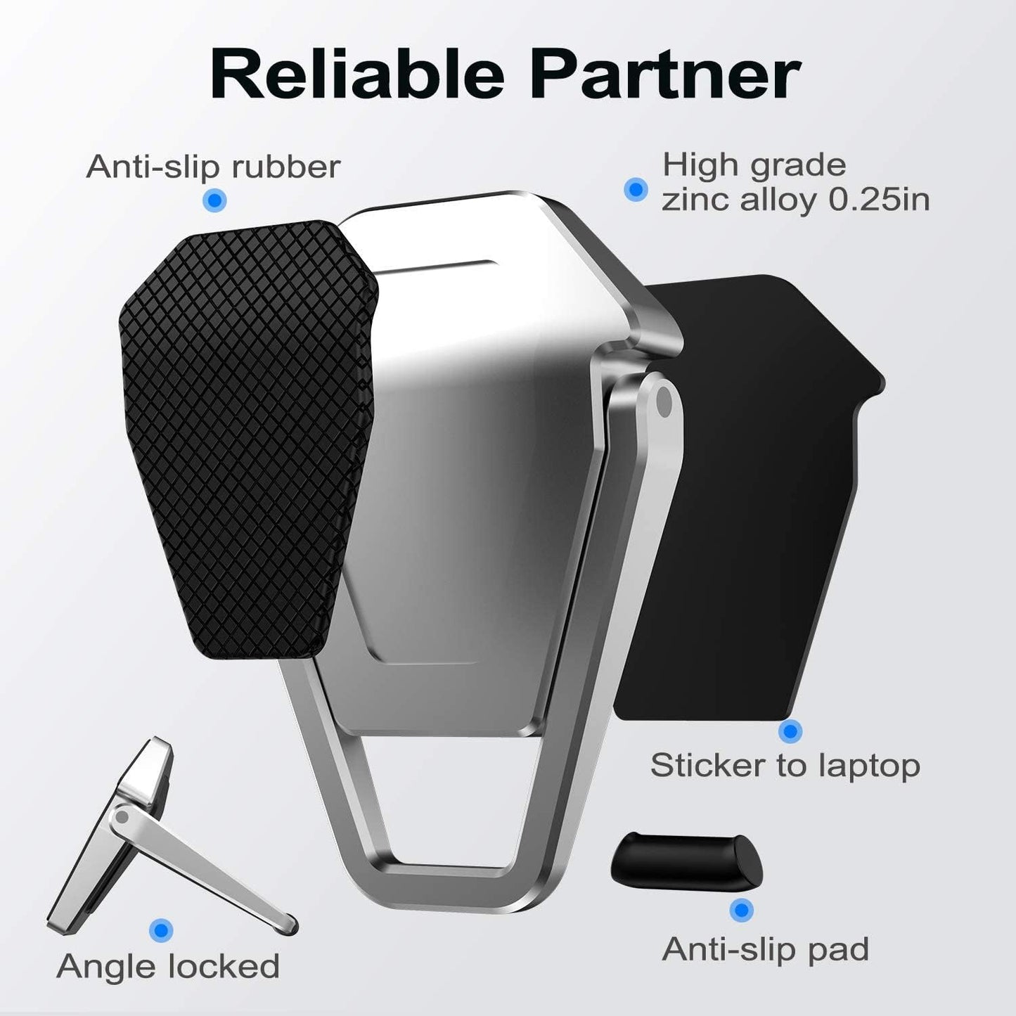 Laptop Stand for Desk, Portable Anti-Slip Keyboard Riser, Zinc Alloy Keyboard Stands, Computer Stand Compatible with MacBook Air/Pro, 10-15.6 Inches Laptops and Keyboards (Black)