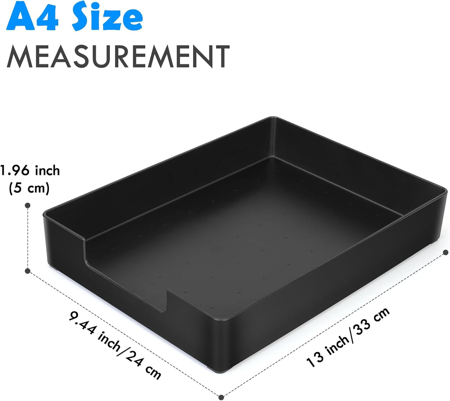 Letter-Size Tray, Desk Drawer Organizer, A4 Plastic Paper Tray, Multi-use Large Storage Basket for Office Home Supplies,13 x 9.6 inch