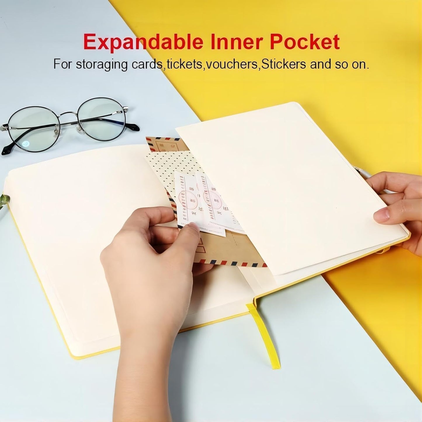 POPRUN A5 Lined Journal Notebooks, Leather Hardcover Thick Notebook for Writing, Business Work, Travel, School, College, Christmas, 5.5 x 8.3 inch, 240 Pages Classic Ruled Journals Notepad, Green