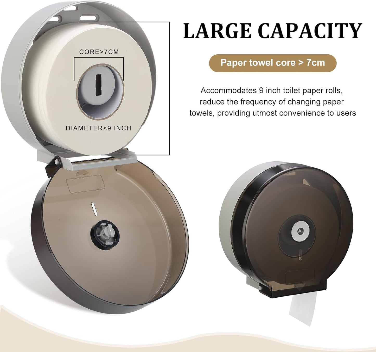 Layhit 4 Pack Toilet Paper Holder Wall Mount, Toilet Paper Towel Dispenser, Commercial 9" Jumbo Plastic Tissue Dispenser with Key Wall Lock for Bathroom, Office, Restaurants