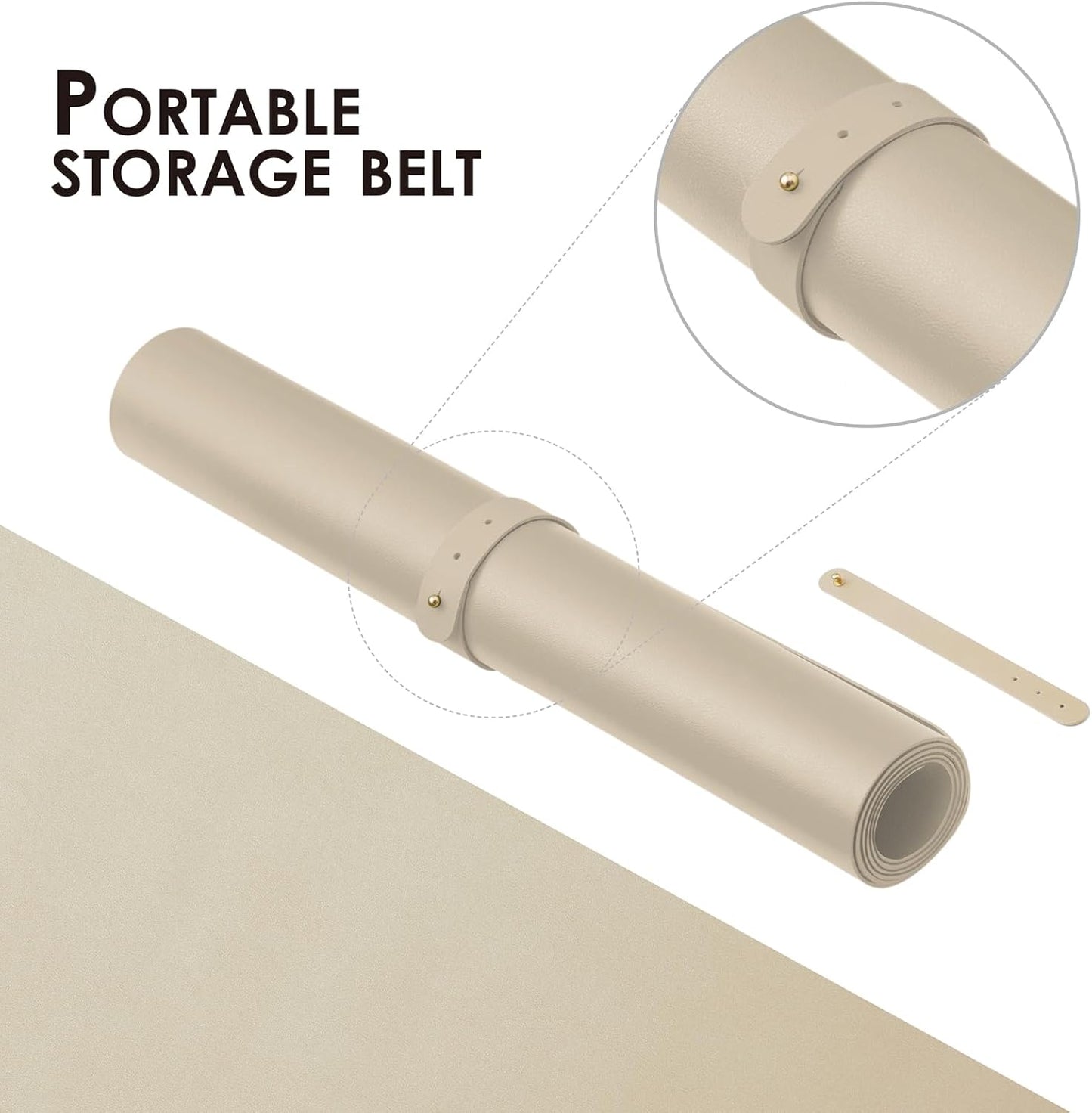 Large Desk Mat - 47.2"x 17" Non-Slip PU Desk Pad for Office and Home - Ideal for Large Mouse Pad and Desk Mats on Top of Desks(Champagne Gold)