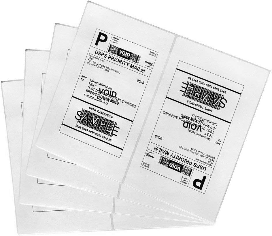 Shipping Label with Rounded Corner, 8.5 x 5.5 Inches Half Sheet Self Adhesive Shipping Address Labels for Laser and Inkjet Printer, 500