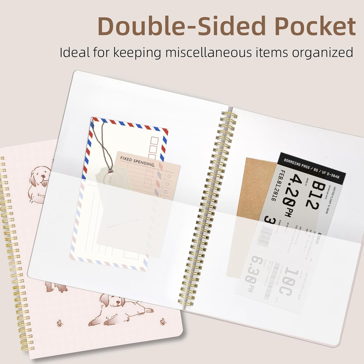 Cute Spiral Notebook journal A4 Aesthetic Pretty Design for Women Girls Kawaii with Pocket, 8.5 x 11 inch, Lined, Better Dog