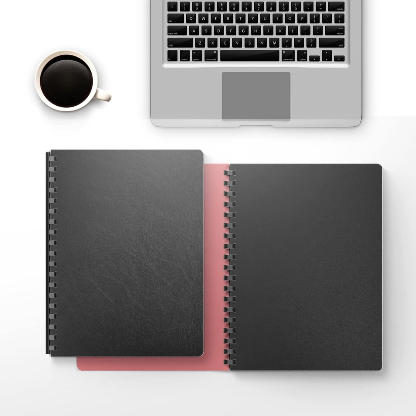 Binditek 50 Pack 16 Mil Leather-Textured Heavyduty Polycovers, Oversize Plastic Binding Presentation Backs, with 2 Round Corners, 8-3/4 x 11-1/4", Black, Office School Supplies