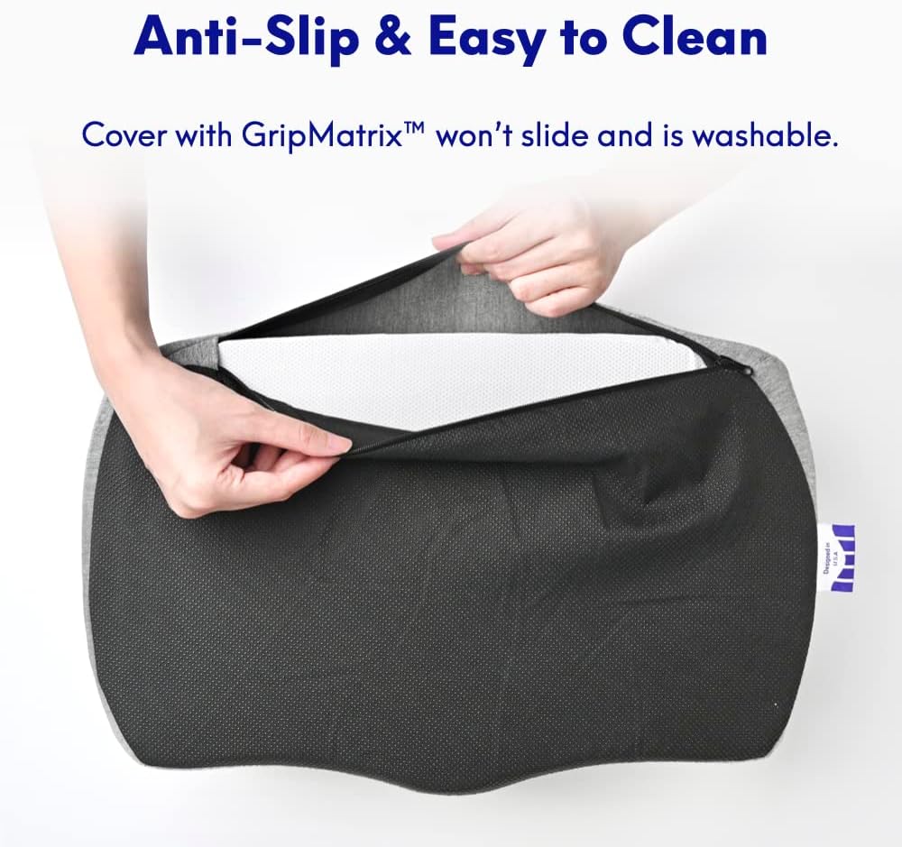 C CUSHION LAB Ergonomic Foot Rest for Under Desk - Patented Massage Ridge Design Memory Foam Foot Stool Pillow for Work, Home, Gaming, Computer, Office Chair - Footrest for Back & Hip Pain Relief