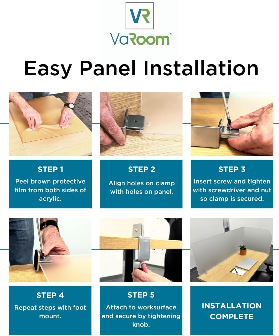 Desk Divider for Students and Desk Privacy Panel. Office Partitions and Ideal Cubicle Light Shield. Frosted Acrylic Clamp-on Desk Partition - 29” W x 18”H Divider