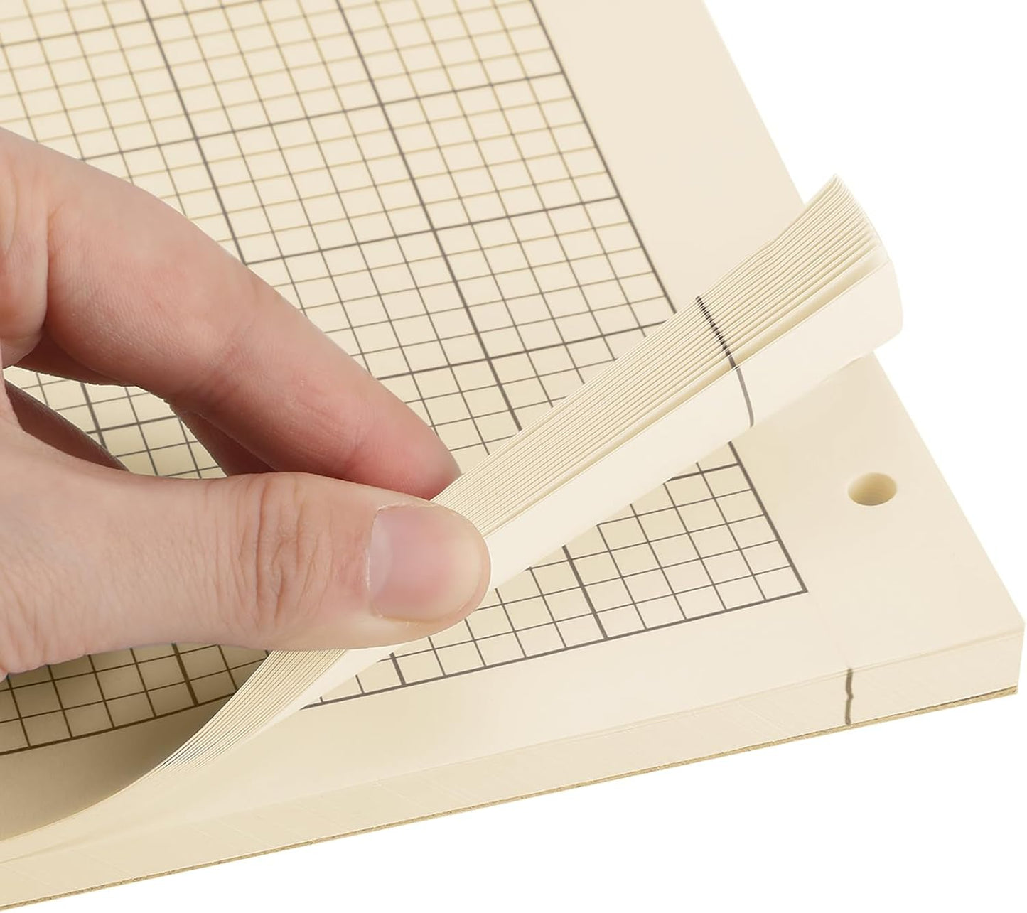 Seajan 5 Pcs Engineering Paper Notebook Engineering Computation Pad 8.5 x 11 Inches Engineer Graph Paper Notepad, 5 Squares Per Inch 3 Hole Punched Computation Pad, 100 Sheets/pack (Yellow)