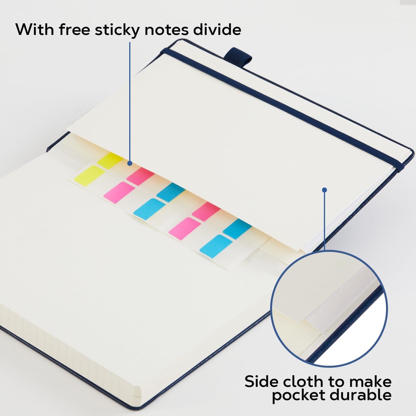 Lined Journal Notebook, 320 Pages Leather Hardcover Thick A5 College Ruled Thick Classic with Pen Loop, for Writing Women Men Office Work, 5.7'' X 8.4'', Pearlescent Purple