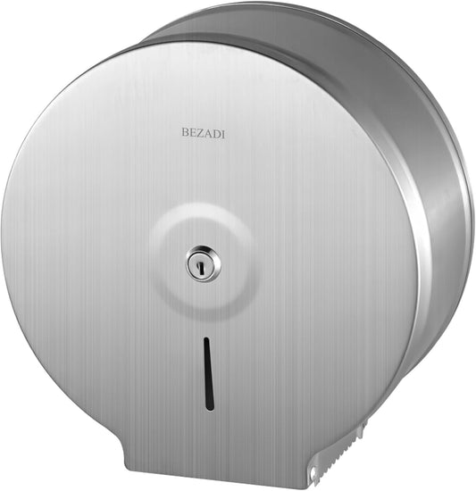 Toilet Paper Towel Dispenser Wall Mount, Jumbo Roll Toilet Tissue Dispenser, 9 Inch Paper Key Lock Stainless Steel Dispenser