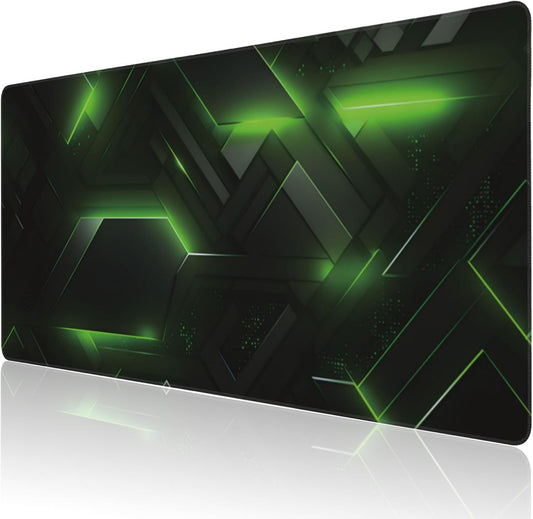 Extended Large Gaming Mouse Pad, Futuristic Techscape Large Desk Mat for Desktop XXL, Non-Slip Rubber Base Stitched Edges Long Computer Keyboard Desk Pad Mouse Mat for Gaming Home Office 35.4"X15.7"