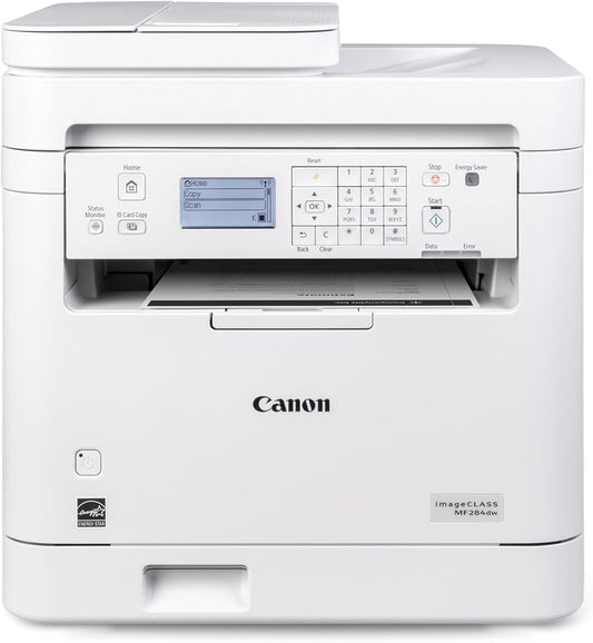 Canon imageCLASS MF284dw - Monochrome, Duplex, Wireless Laser Printer, Multifunction with Print, Copy, Scan, Auto Document Feeder, 1 Year Limited Warranty, 35 PPM, White