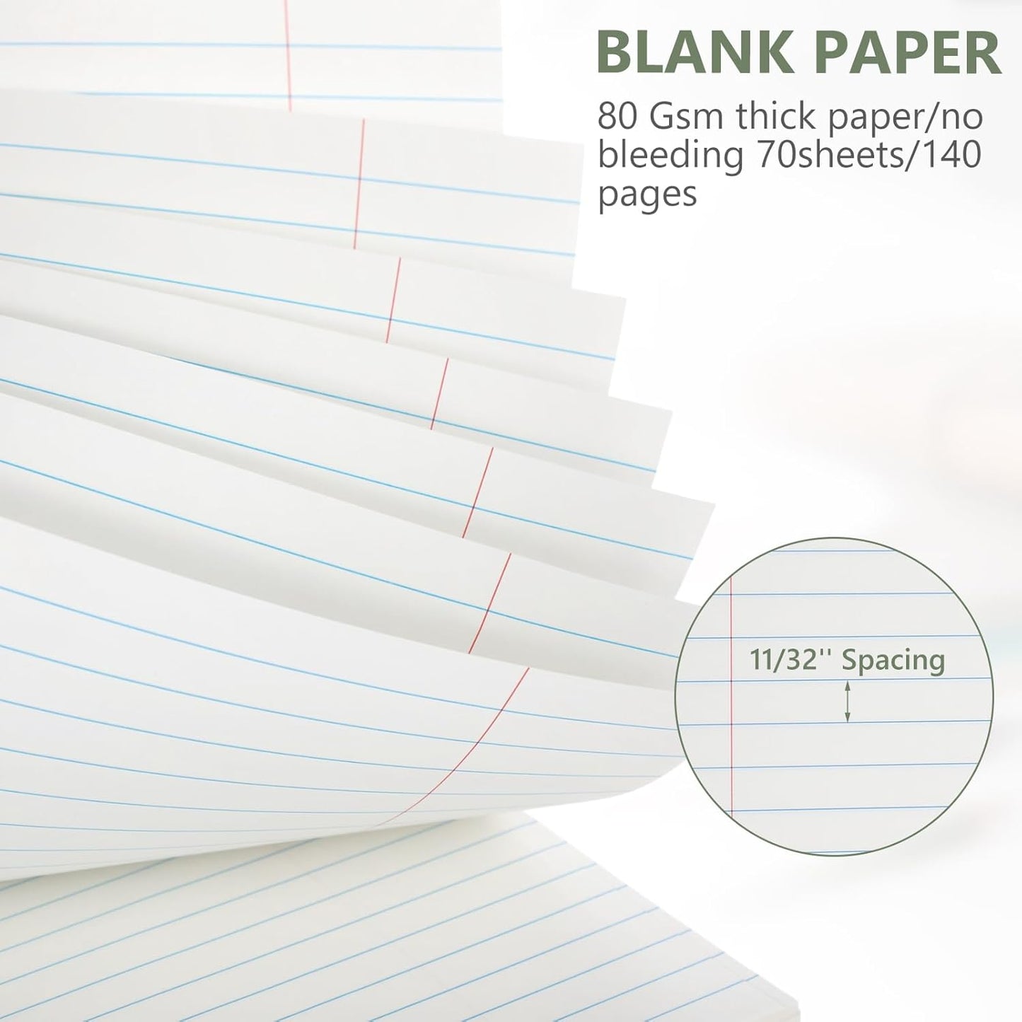 6 Pack 8.5 x 11'' Top Bound Office Steno Book Wide Ruled Double Sided Spiral Notebooks Reliable White Paper 70 Sheets/Pad Pastel Colors Covers for Writing School Notes(Classic Color)