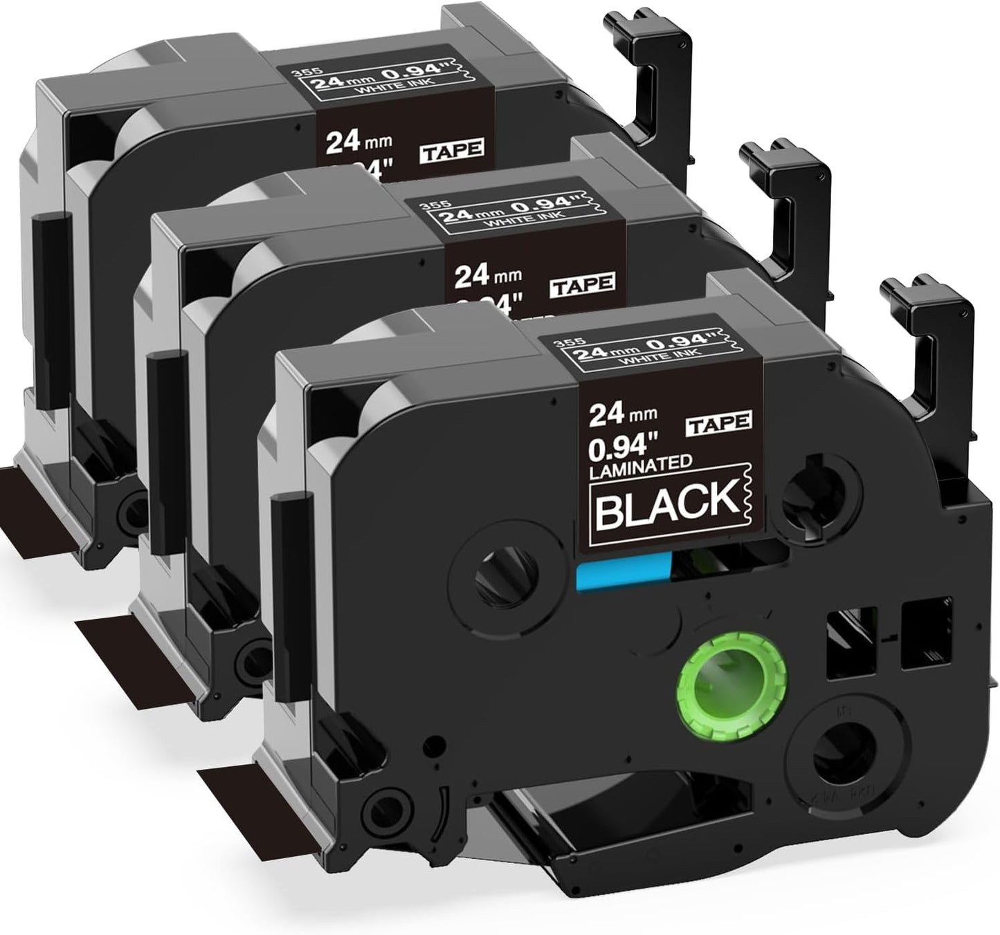 Label KINGDOM TZe-355 24mm Black Label Tape Replacement for Brother TZe355 1 Inch White on Black TZe Tape 0.94 Compatible with Brother P Touch 24mm Tape for PTD600 PTP710BT PTP700 PT2730, 3-Pack