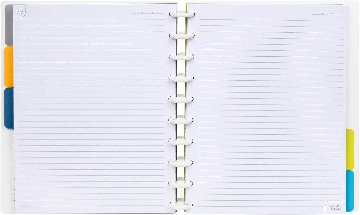 Talia Discbound Notebooks, Planner, Customizable, (Marble Flow Carrara, Midsize (7.5in x 9.75in))