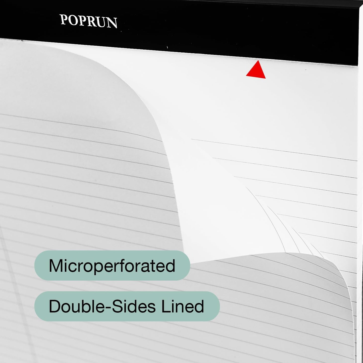 POPRUN White Legal Pads 8.5 x 11.75 College Ruled, 100GSM Writing Paper Pad, Bulk Lined Notepad Notebooks for Work School, Classroom Office Supplies, 3 Pack