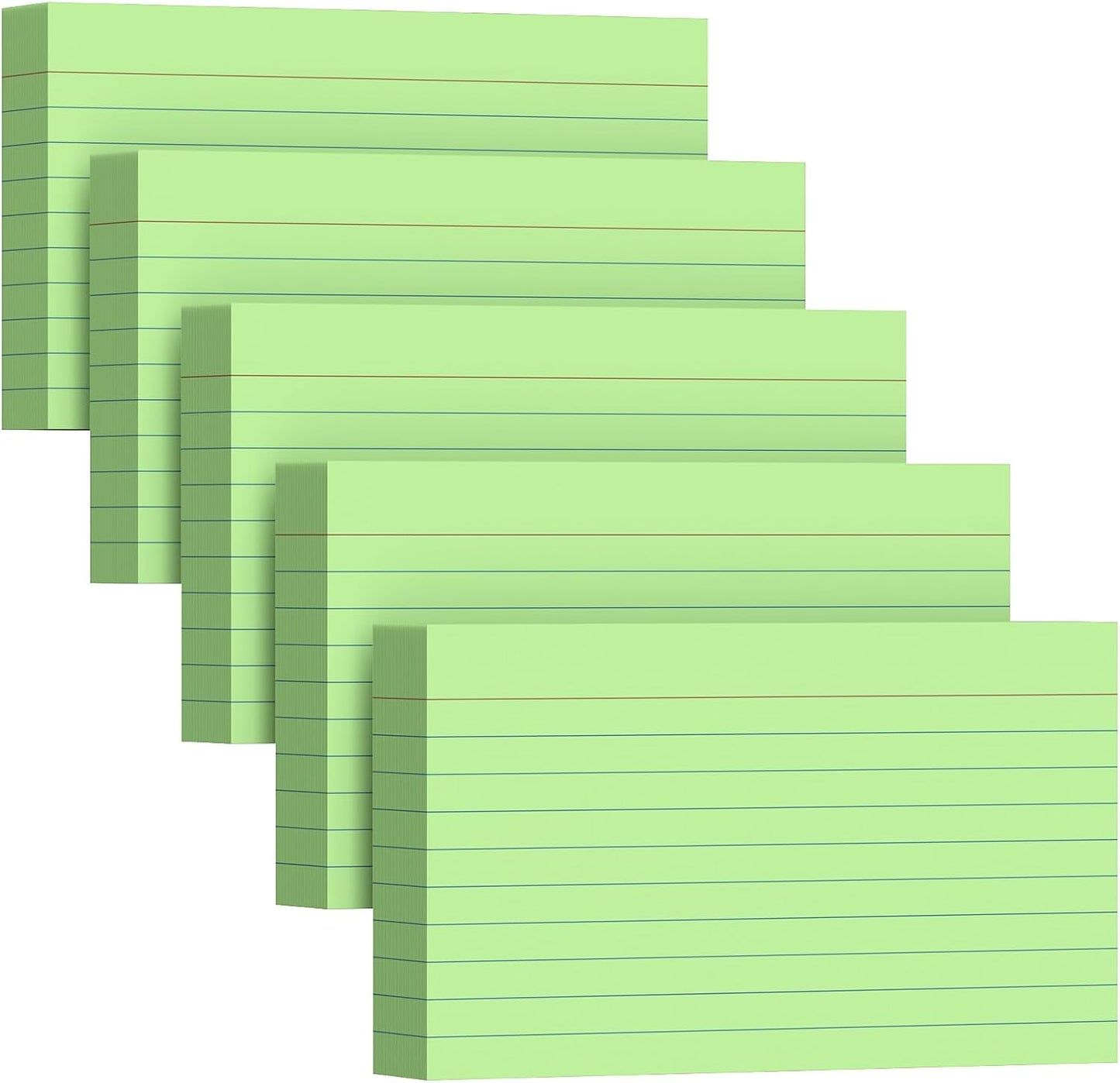 250 Count Index Cards 3 x 5 Inch, Heavyweight Green Lined Note Cards Portable Ruled Flash Cards Perfect for Studying and Organizing, Note Taking Study Flashcards for Home, School and Office