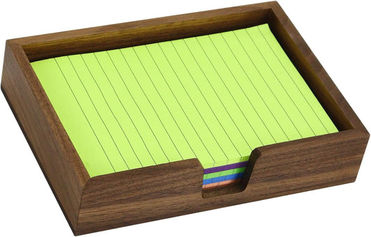 MultiBey Walnut Wooden Sticky Note Holder, 4x6 Self -Sticky Note Pad Holder, Wood Post it Note Dispenser Memo Pad Holder, Desktop Accessories Organizer for Desk Office School Home