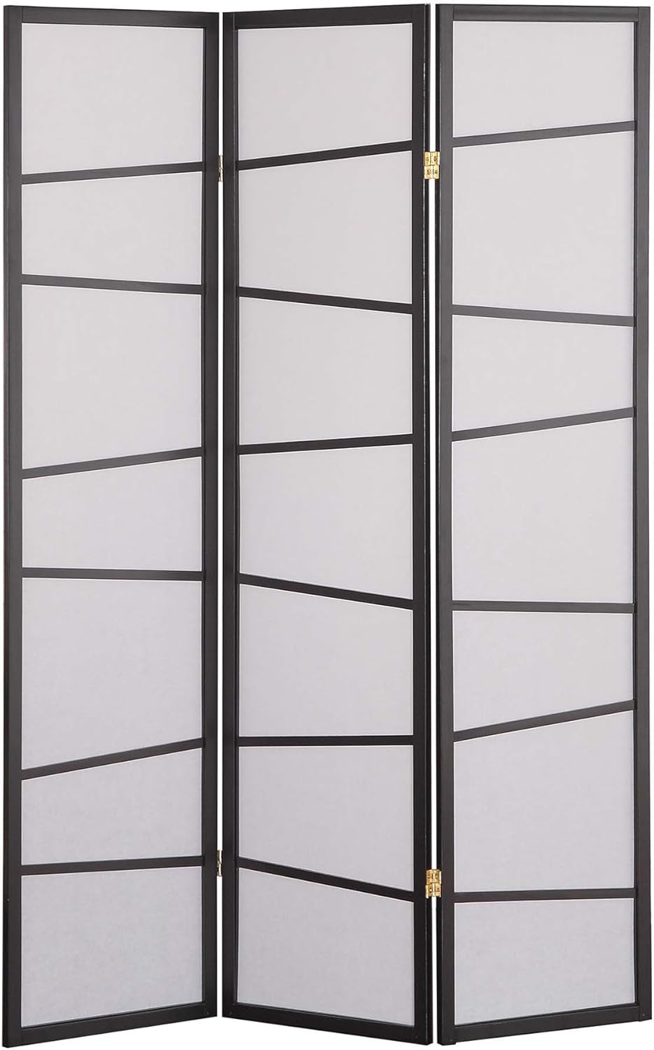 NicBex Room Divider 3 Panel Room Dividers with Heavy-Duty Rice Paper Partition Room Dividers and Folding Privacy Screens Wall Divider for Home, Office, Room Separation,51"W x 2"D x 71"H, White+Black
