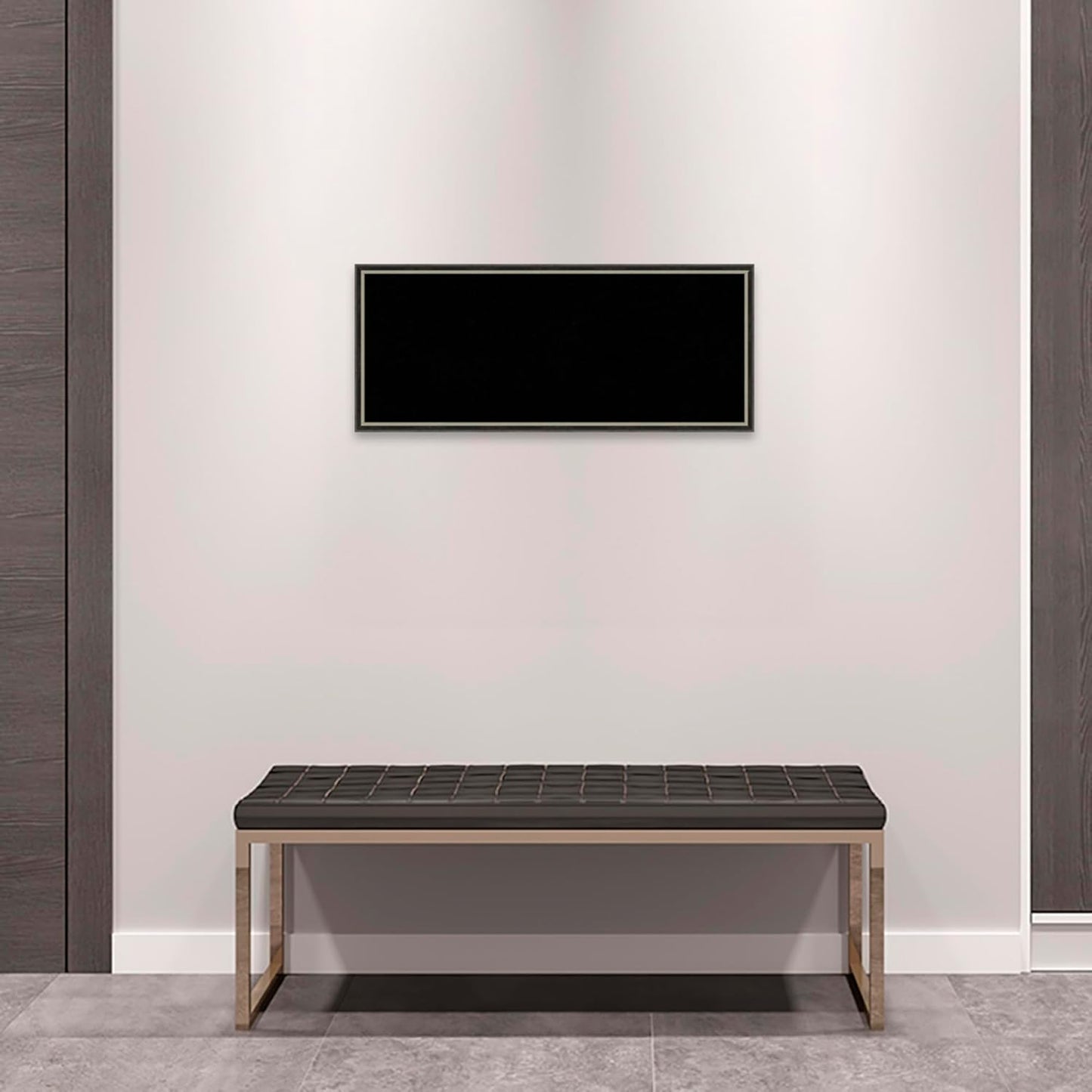 Amanti Art Black Cork Board for Wall, 13x31 Vision Board with Black Wood Frame, Medium Corkboard Office Decor for Home Organization, Modern Corkboard Pinboard to Display Items for Home Organization