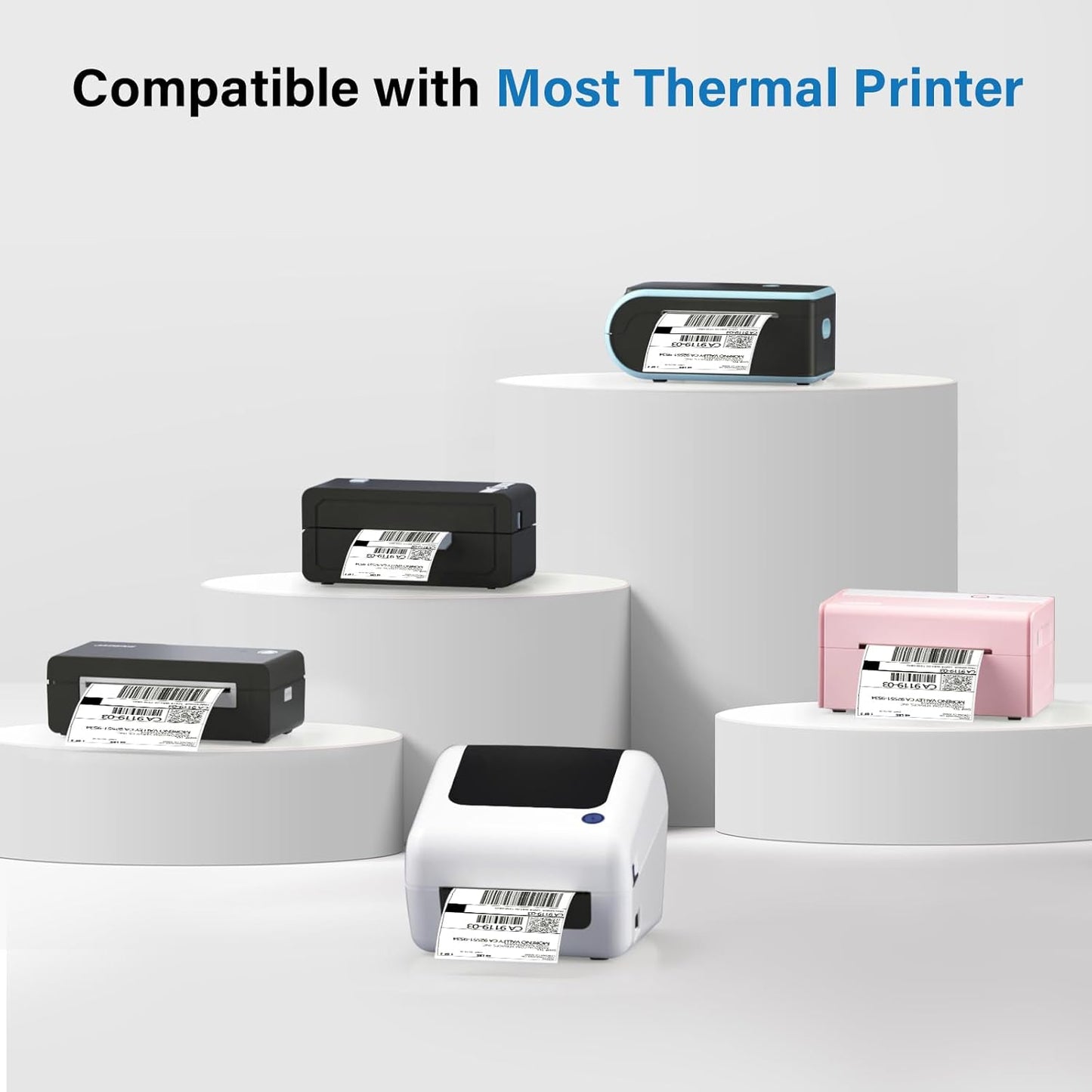 Thermal Shipping Labels 4x6-500 Labels Fan-Fold, Mailing Postage Paper for Thermal Printers, Strong Adhesive, Jam-Free, Compatible with JADENS, Rollo, Munbyn, for Office & Home