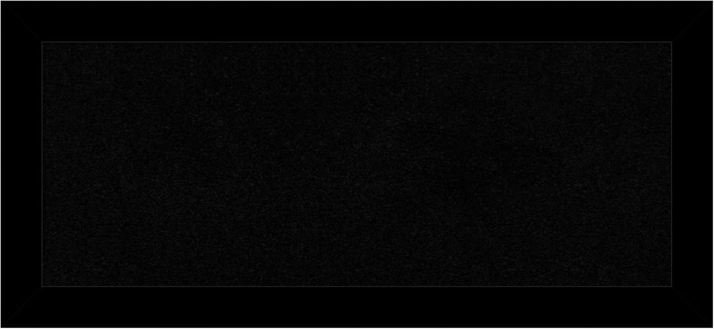 Amanti Art Black Cork Board for Wall, 15x33 Vision Board with Black Wood Frame, Medium Corkboard Office Decor for Home Organization, Modern Corkboard Pinboard to Display Items for Home Organization